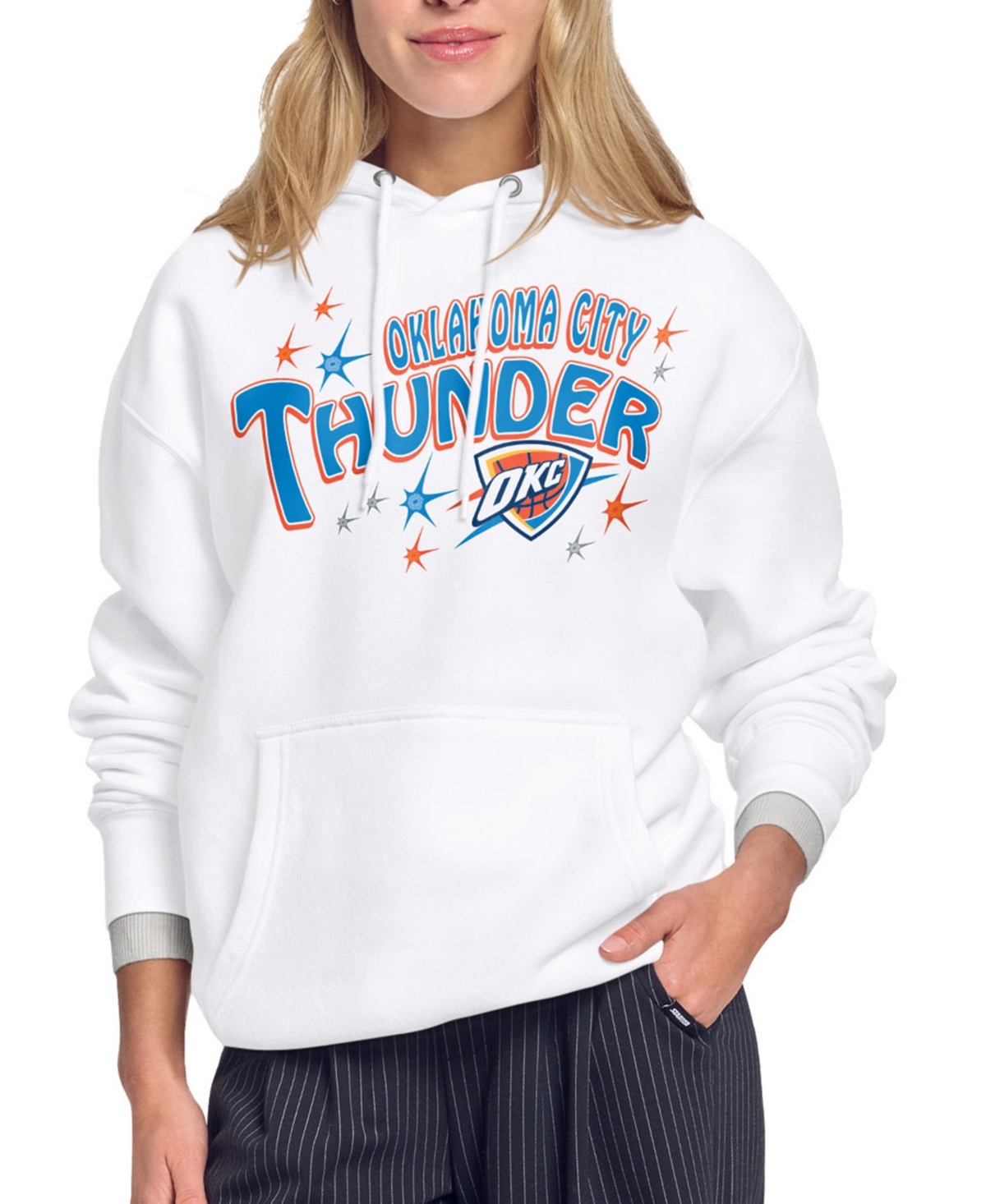 Starter Women's White Oklahoma City Thunder Fireworks Fleece Hoodie - White
