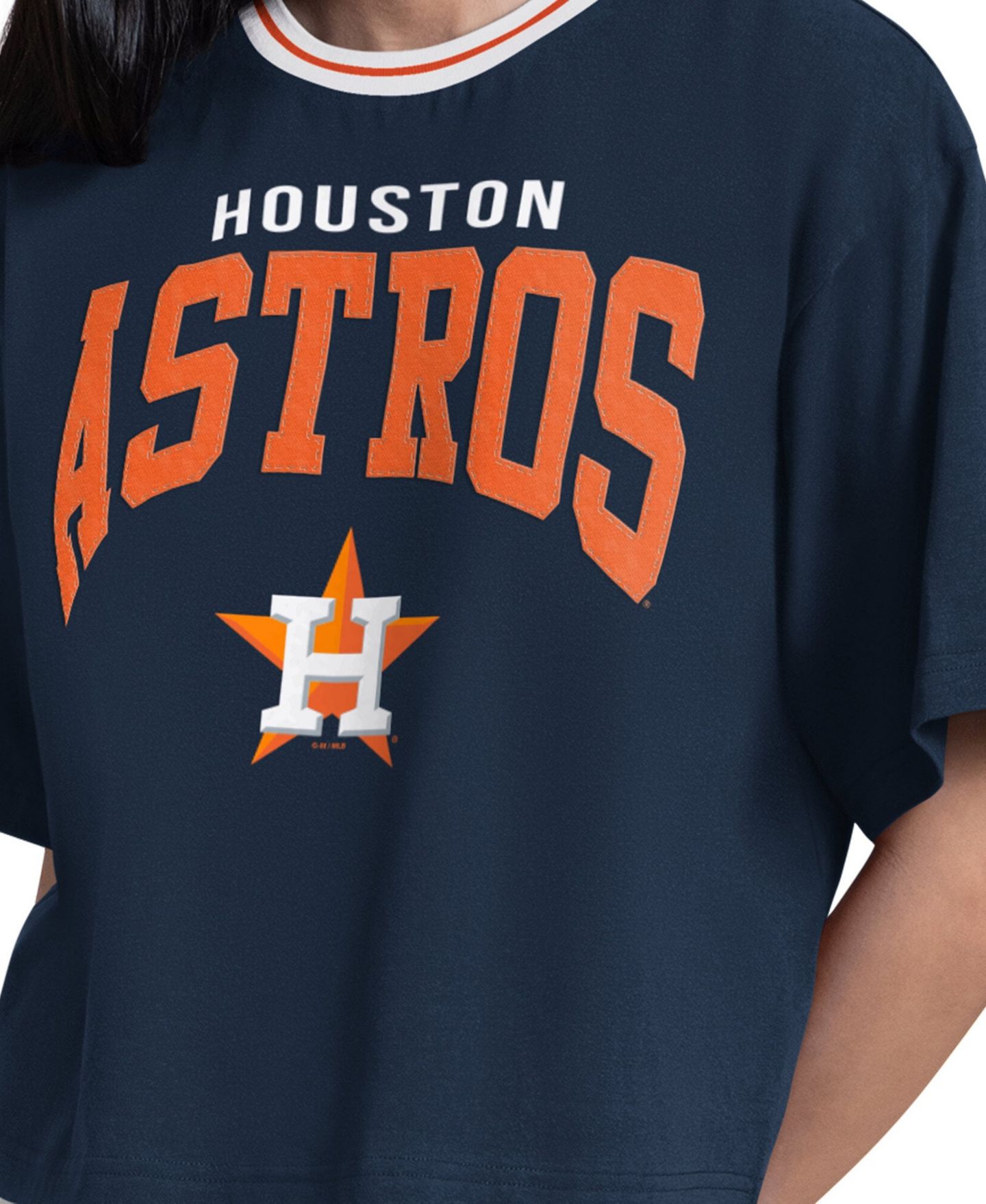 Женская футболка Starter Navy Houston Astros Ace Cropped — фото 2