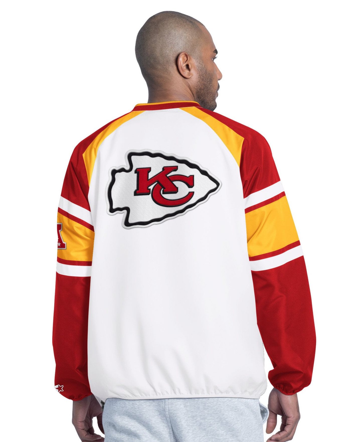 Мужская толстовка Starter White Kansas City Chiefs Infield Play Raglan Pullover — фото 4