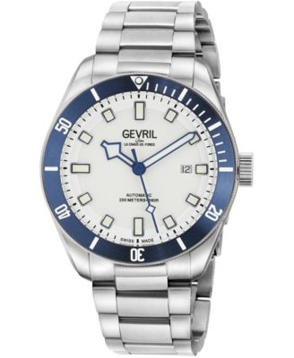 Men's Swiss Automatic Yorkville Silver Stainless Steel Bracelet Watch, 43mm