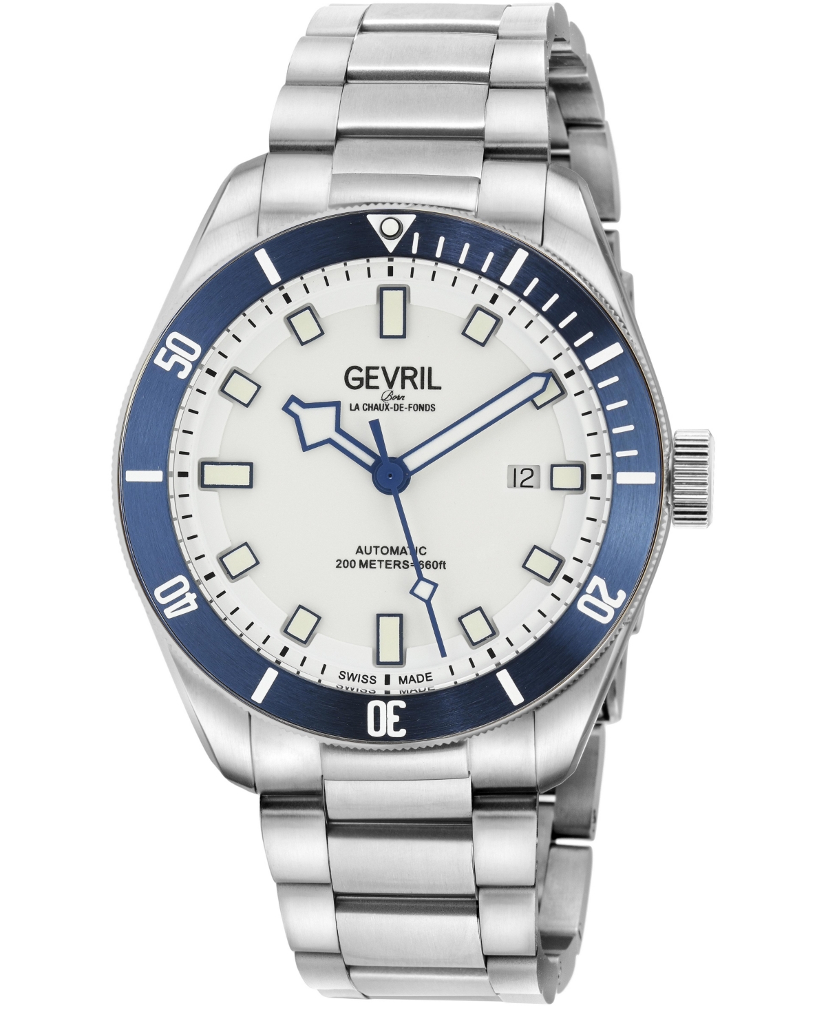 Gevril Men's Swiss Automatic Yorkville Silver Stainless Steel Bracelet Watch, 43mm - Silver
