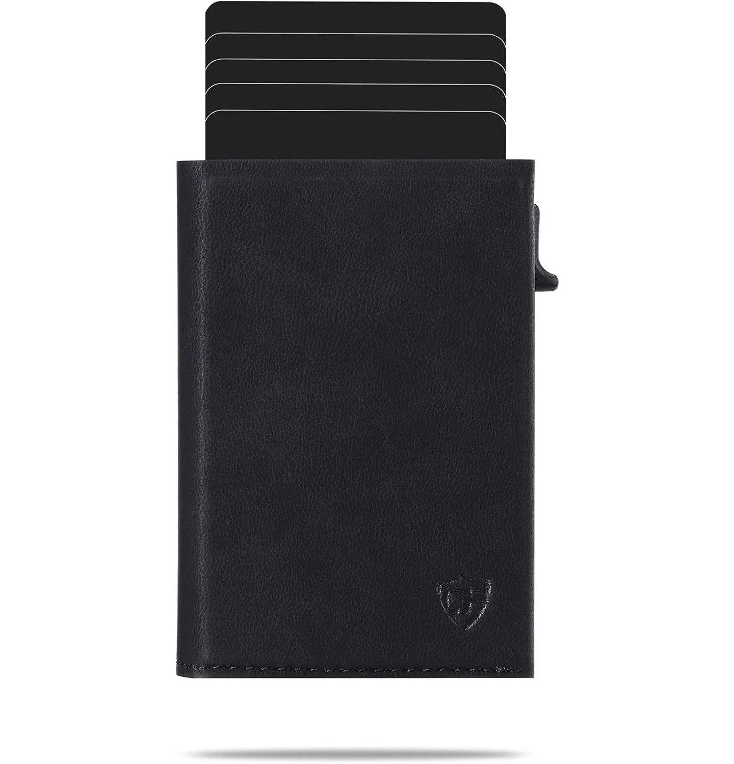 Мужской кошелёк Conceal Plus Card Blocr Slim RFID Blocking Credit Card Wallet Black PU Leather, цвет: Чёрный — фото 5