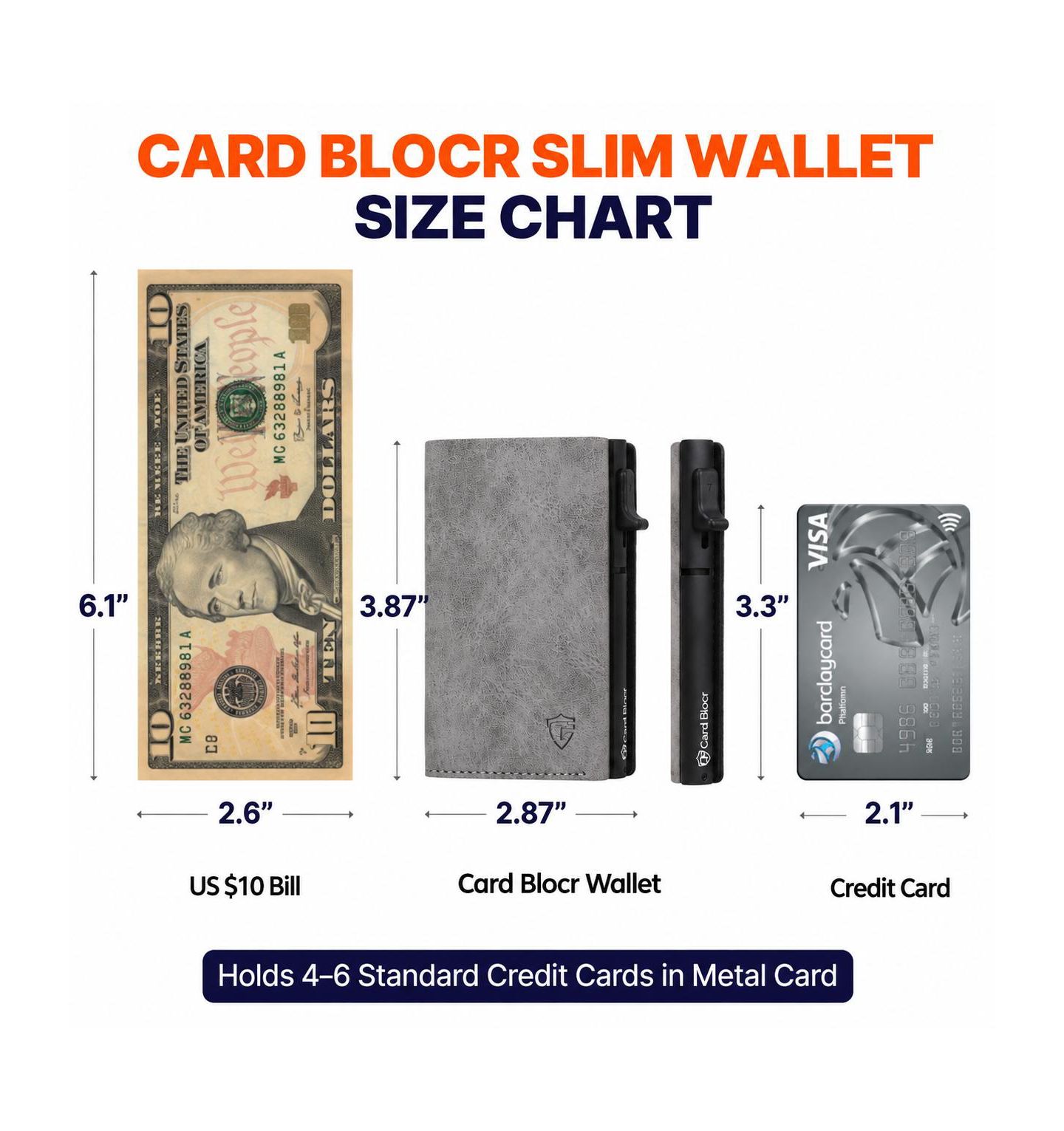 Мужской кошелёк Conceal Plus Card Block Wallet RFID Blocking Credit Card Holder PU Leather, цвет: Серый чёрный — фото 3
