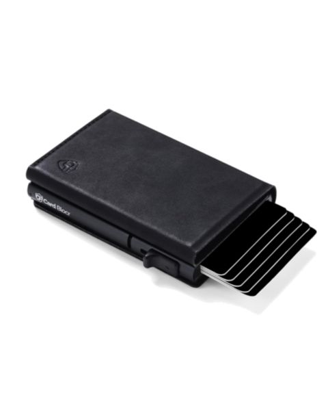 Мужской кошелёк Conceal Plus Card Blocr Slim RFID Blocking Credit Card Wallet Black PU Leather, цвет: Чёрный