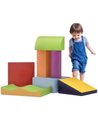 7-Piece Toddler Soft Play Set with Ramp and Wave Dip, Climb and Crawl 