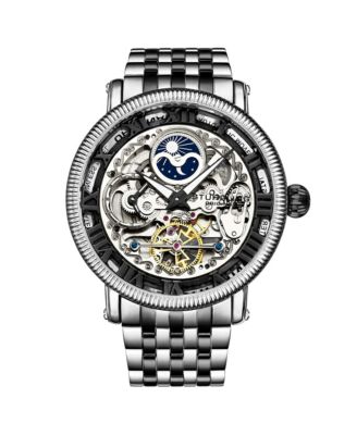 Original Model 3922 Men's Skeleton Automatic Stainless Steel Link Bracelet Watch