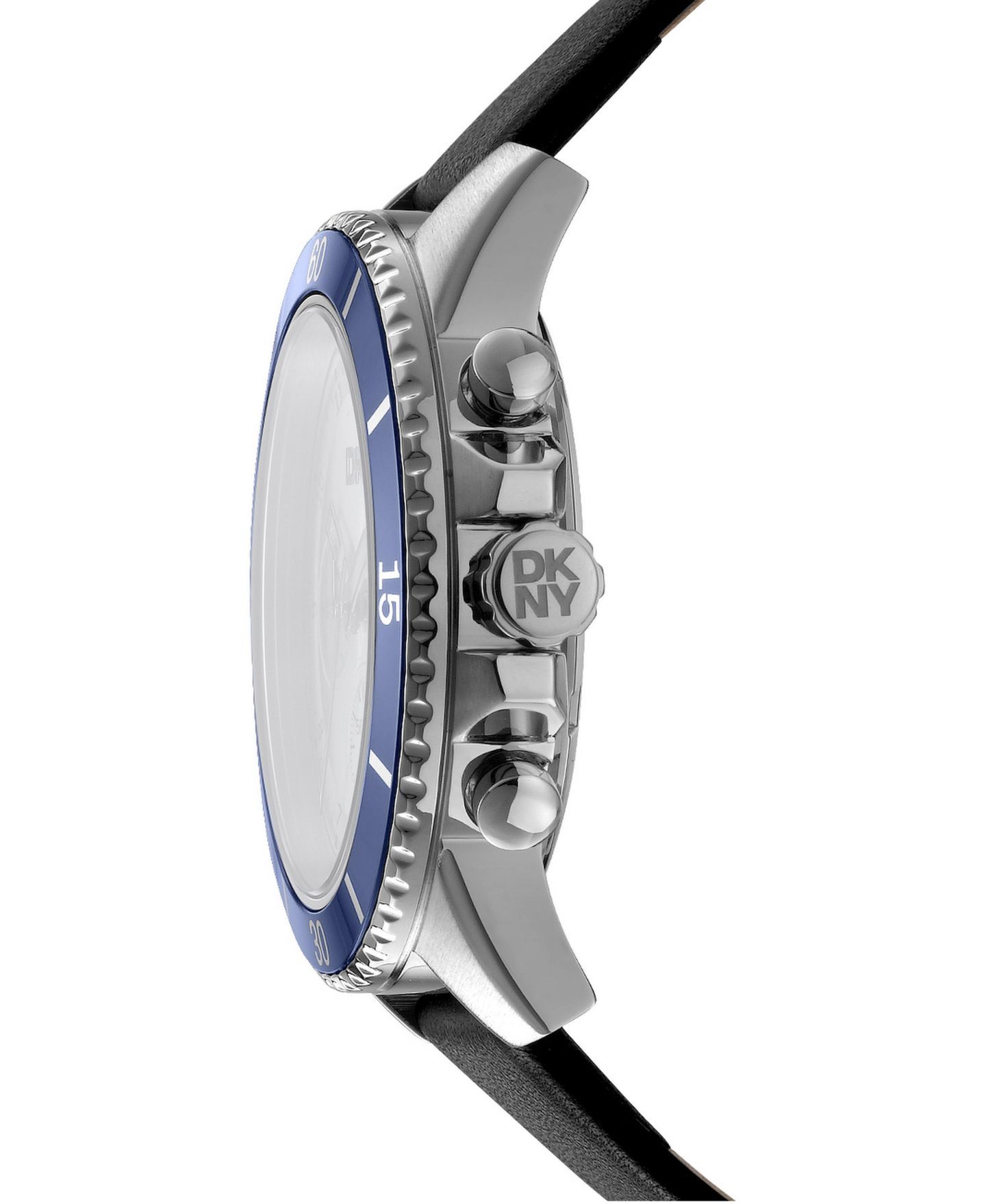 Мужские часы DKNY Quartz Leather Strap Watch, цвет: Серебряный — фото 2