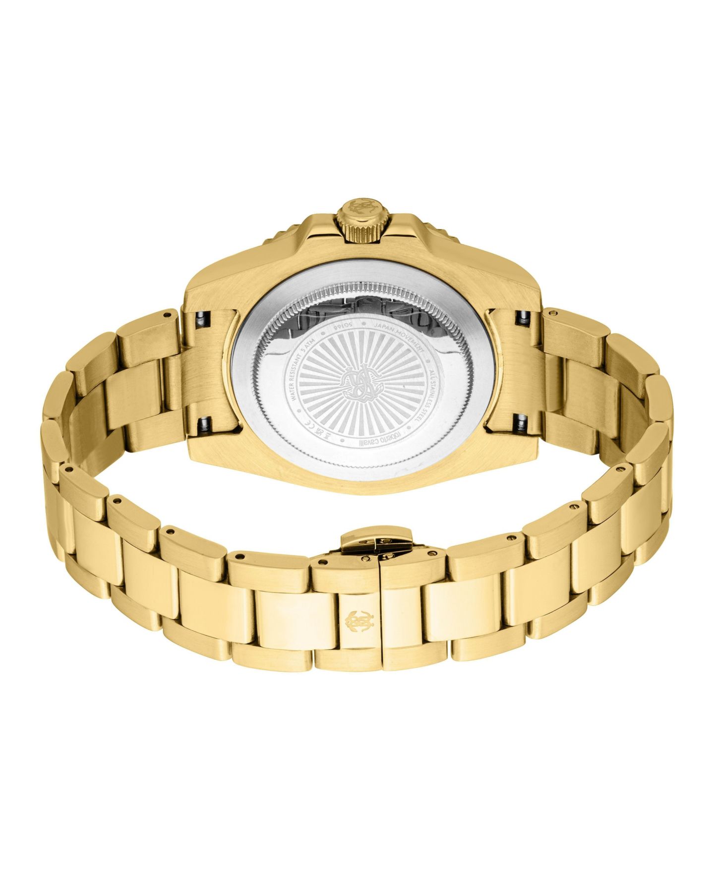 Мужские часы Roberto Cavalli Quartz Stainless Steel Bracelet Watch, 40.7mm, цвет: Золотой — фото 2