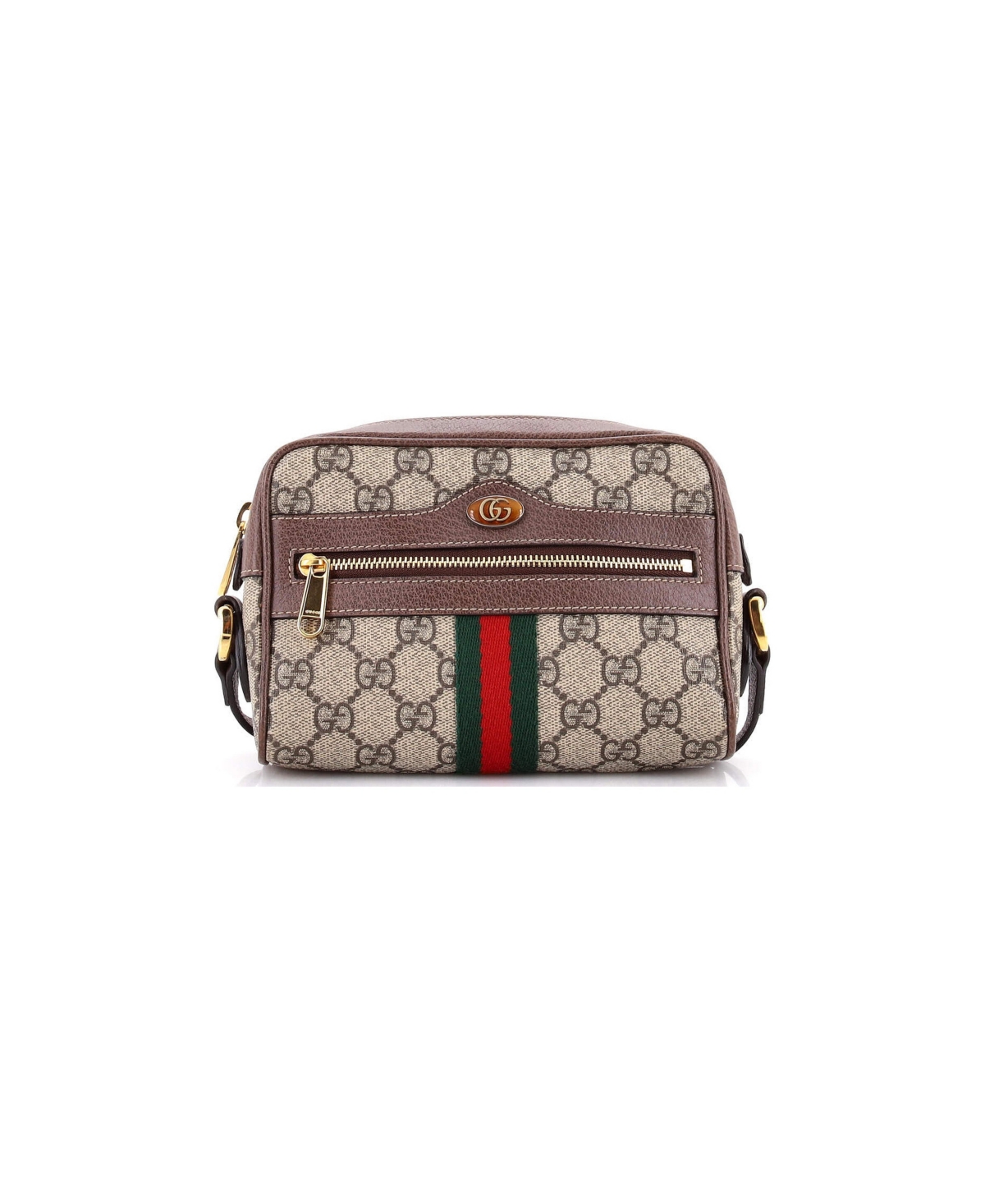 Pre-Owned Gucci Mini Ophidia Shoulder Bag Gg Coated Canvas - Brown