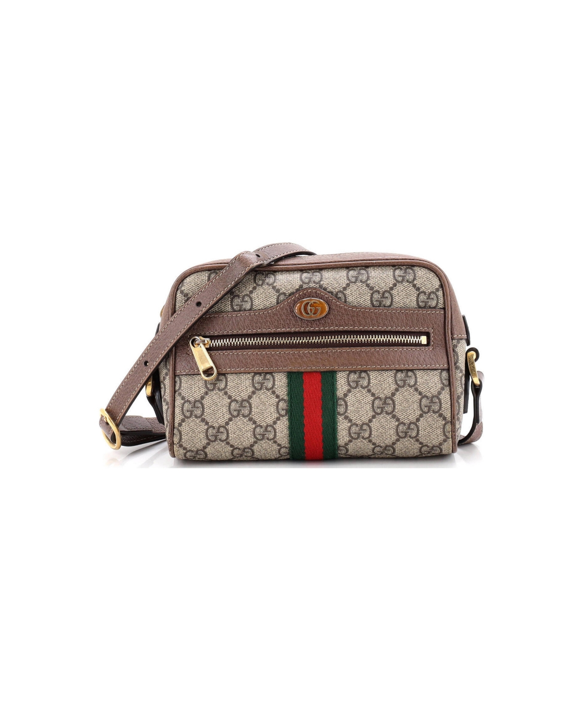 Pre-Owned Gucci Mini Ophidia Shoulder Bag Gg Coated Canvas - Brown