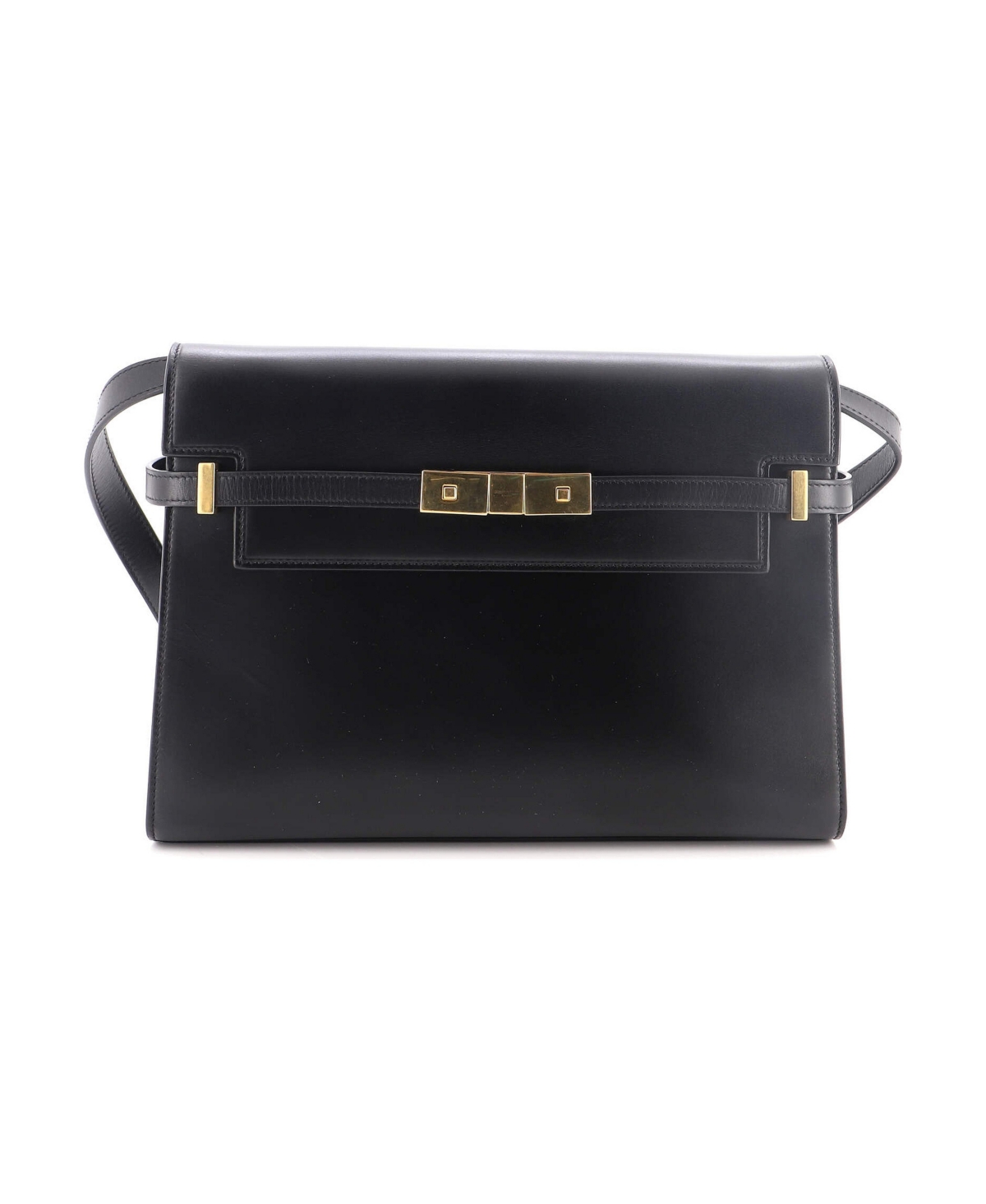 Pre-Owned Saint Laurent Medium Manhattan Shoulder Bag Leather - Black