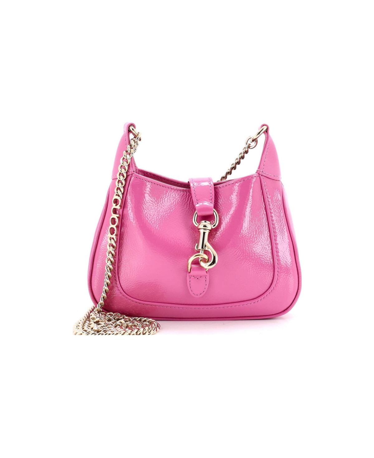Pre-Owned Gucci Mini Jackie Notte Chain Hobo Patent - Pink