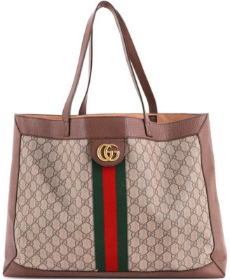 East West Ophidia Soft Open Tote GG Coated Canvas