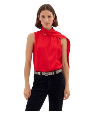 Women's Miri Scarf Detail Sleeveless Satin Top
