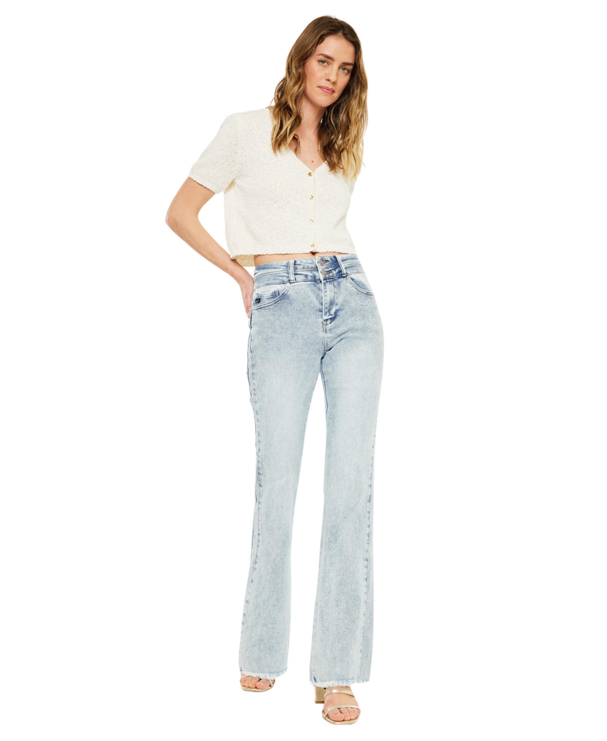 KanCan Women's Kara High Rise Flare Jeans