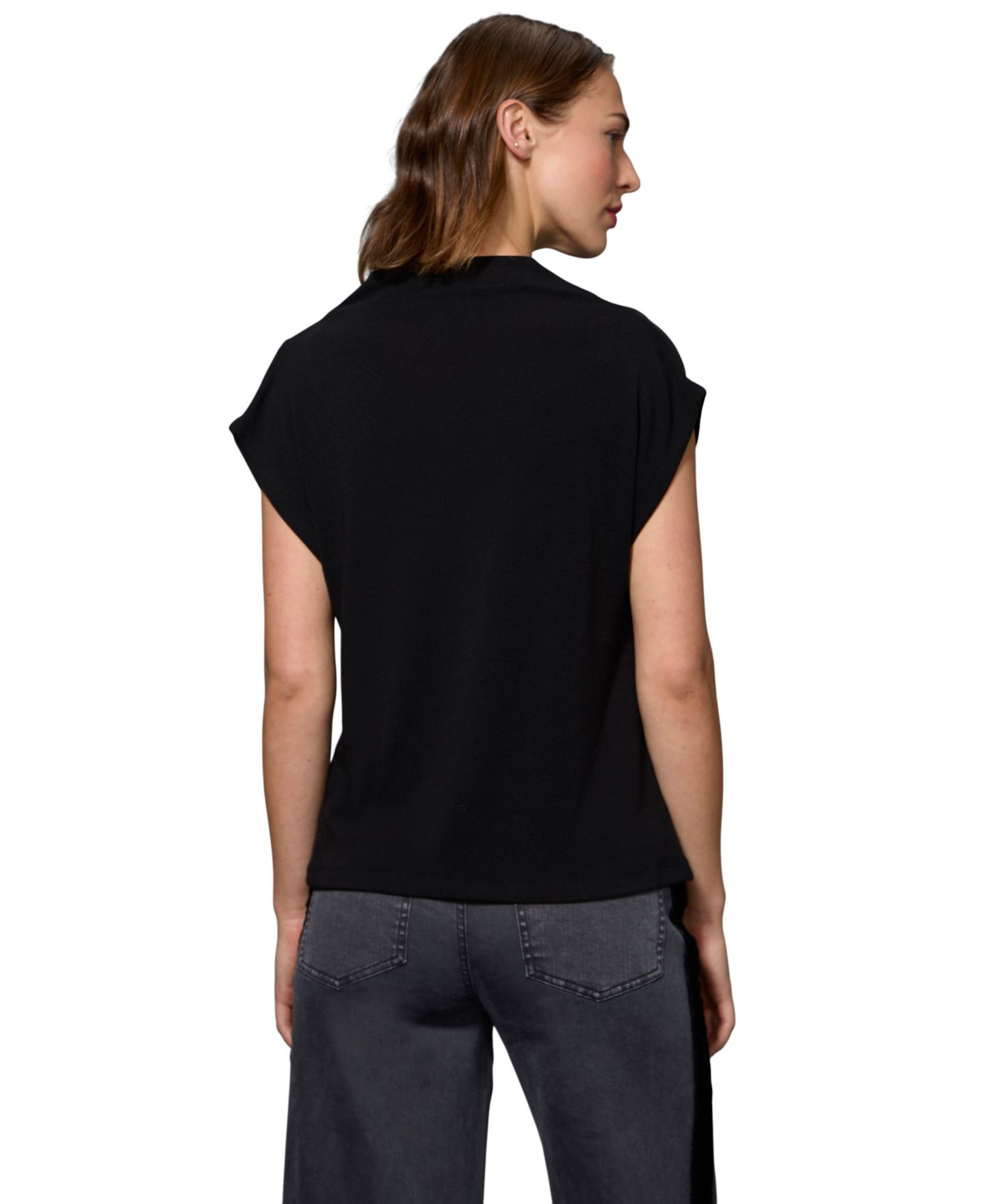 Женская футболка Sanctuary Frankie Cowl Neck Sleeveless, цвет: Чёрный — фото 5