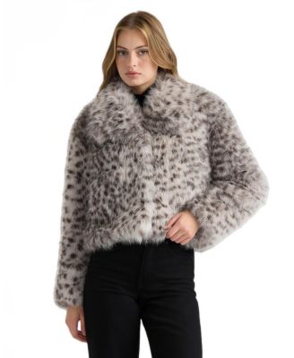 Women's Long-Hair Cropped Faux Fur Jacket