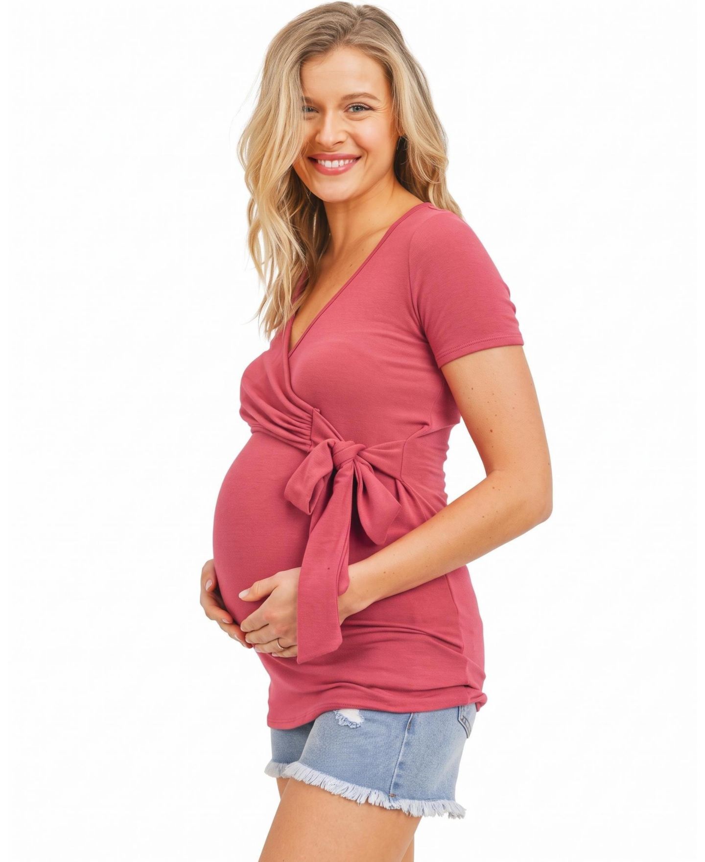 Женский топ Hello Miz Maternity Nursing Surplice Rayon-Blend, цвет: Berrice — фото 2