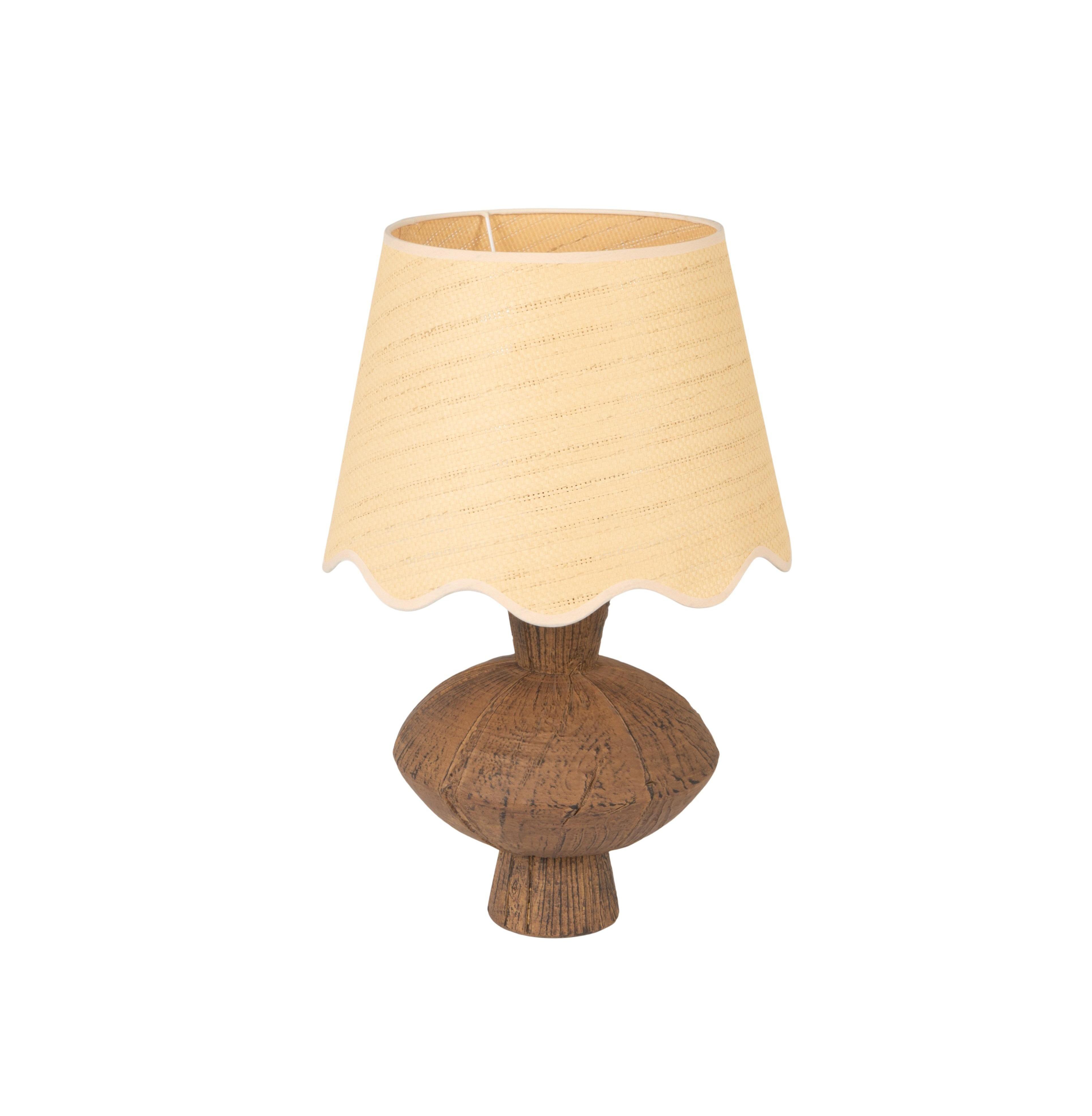 Storied Home Resin Lamp with Scalloped Edge Shade