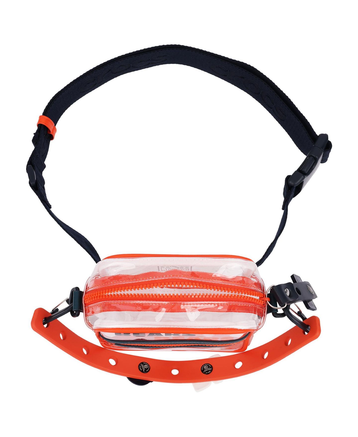 Мужская сумка Crocs Chicago Bears Clear Stadium Crossbody, цвет: Тёмно-синий / Оранжевый — фото 2