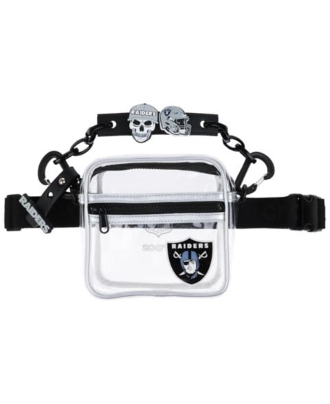 Мужская сумка Crocs Las Vegas Raiders Clear Stadium-Approved Crossbody, цвет: Чёрный / Серебряный
