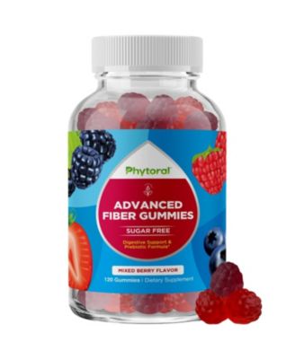 Sugar-Free Fiber Gummies for Adults, Chicory Root Inulin Prebiotic Fiber Supplement, 120 Count