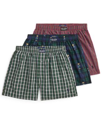 Men's Polo Bear Woven Boxers, 3-Pack
