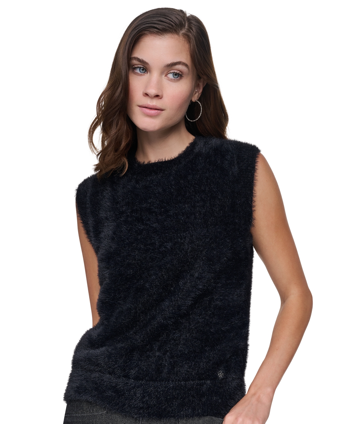 Dkny Jeans Women's Brushed Crewneck Sleeveless Sweater Vest