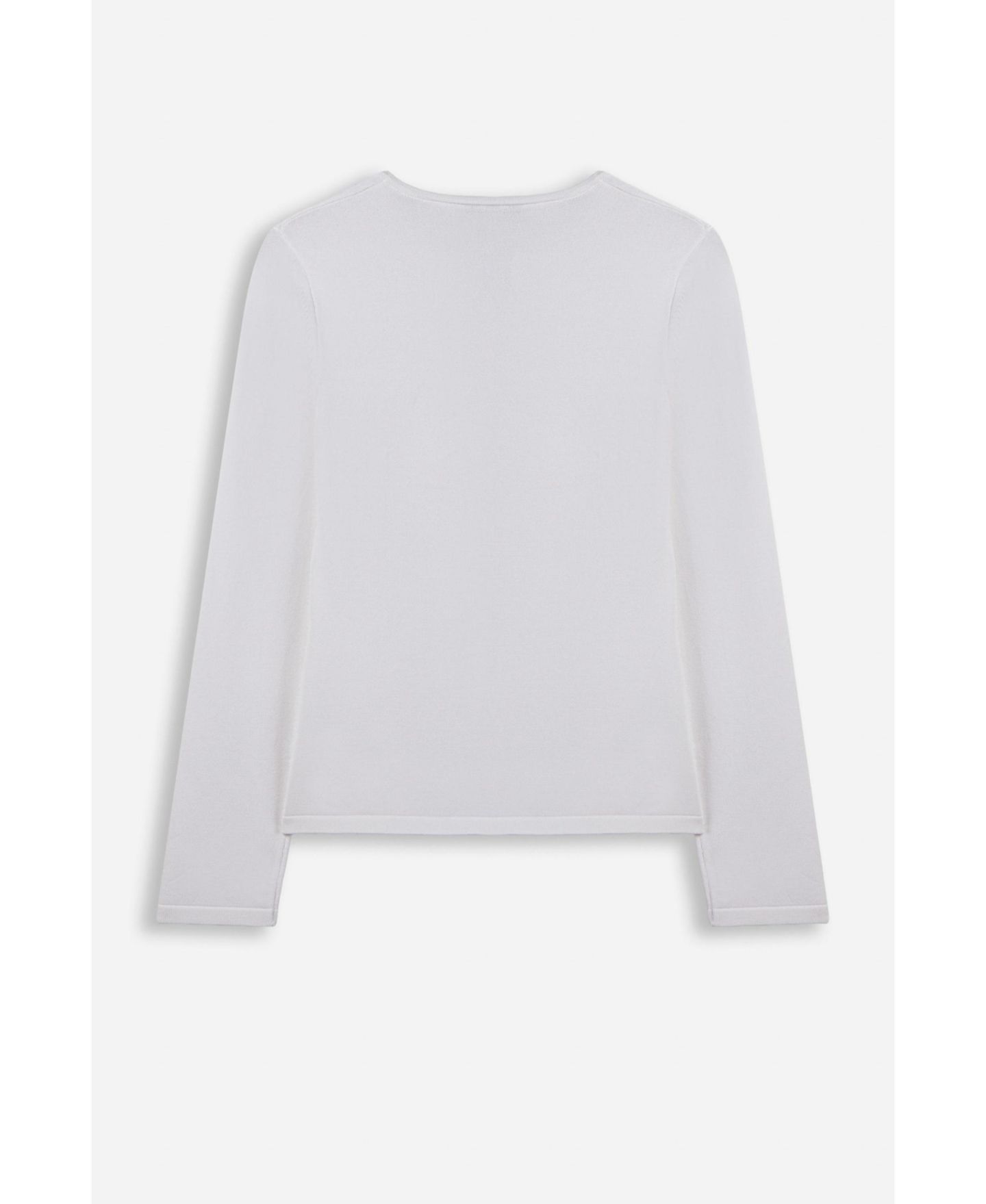Женский кардиган NOCTURNE Wave Placket Long-Sleeve Slim-Fit Crew Neck, цвет: Белый — фото 7