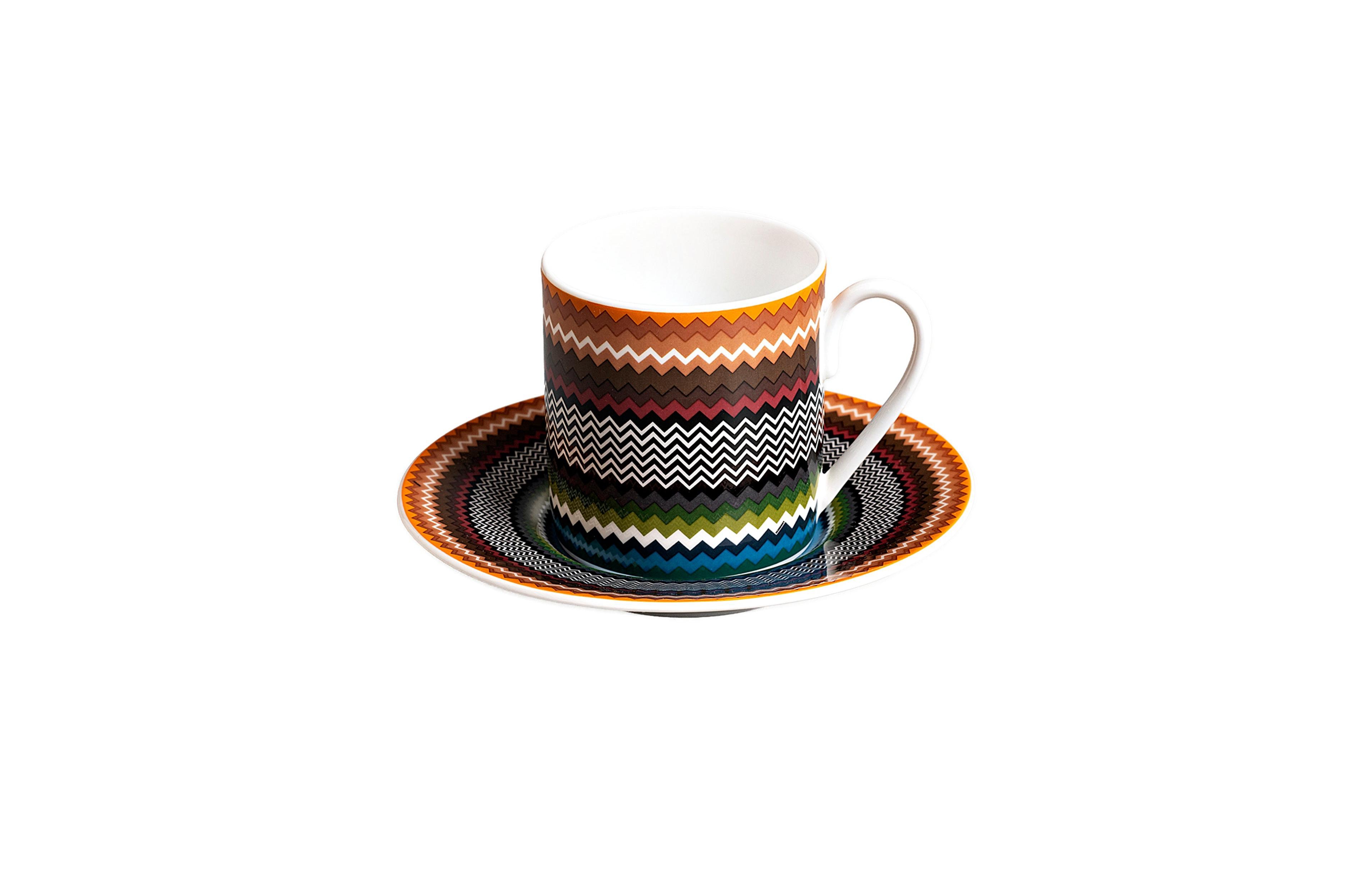 Missoni Coffee Cup And Saucer Zig Zag Foliage, Cup