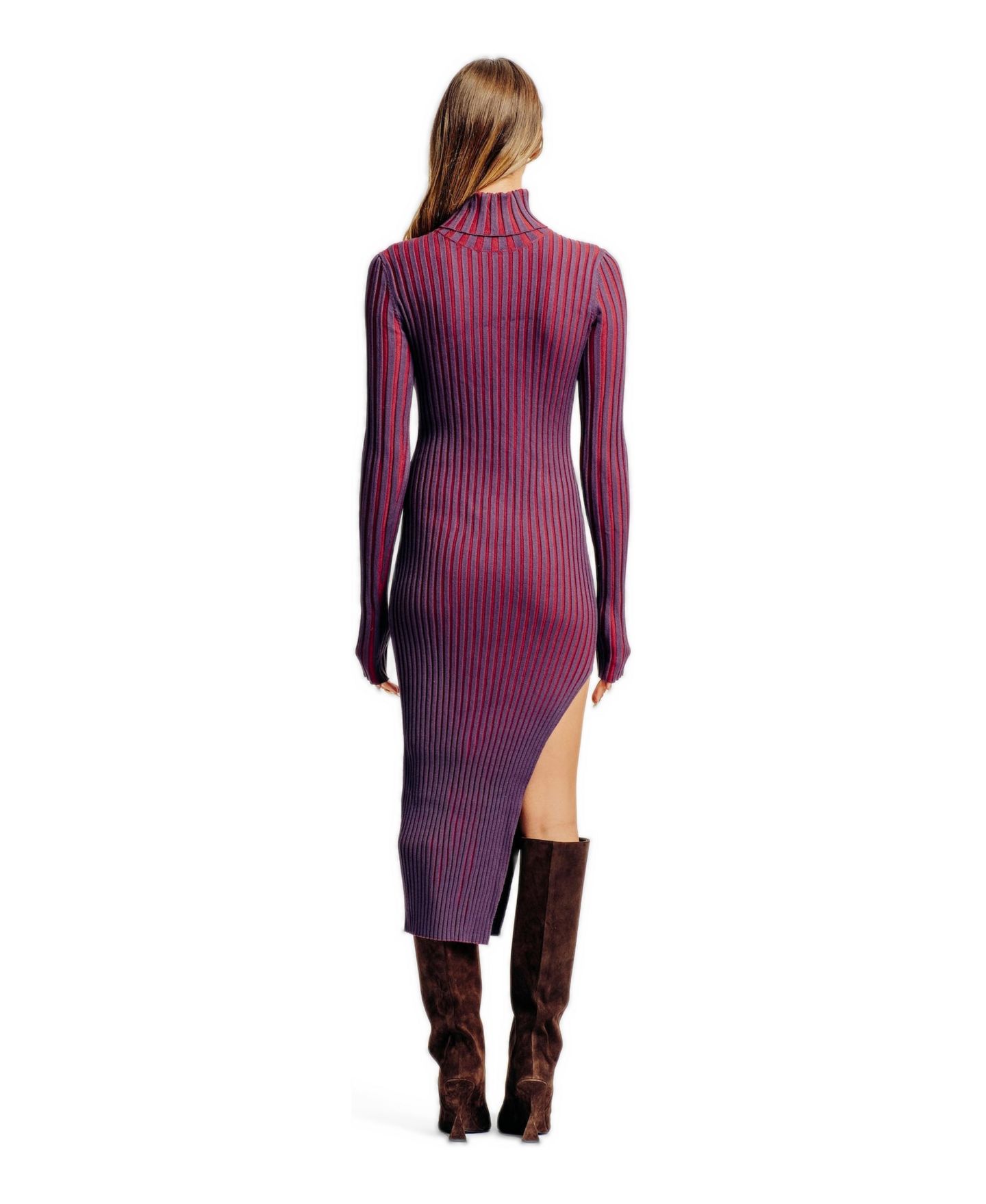 Женское платье TORN BY RONNY KOBO Cara Turtleneck Sweater Dress, цвет: Баклажановый / Мерло — фото 2