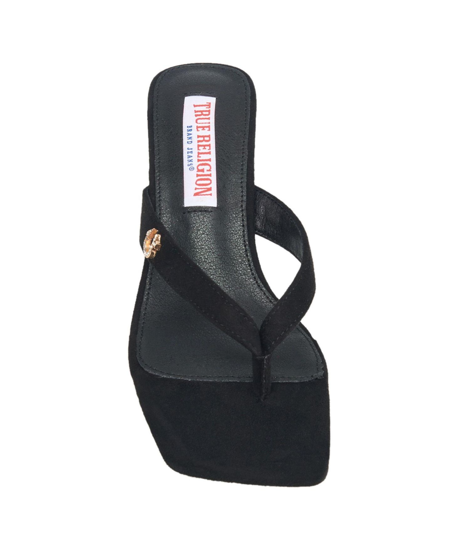 Женские сандалии True Religion Trinity Square Toe Heel Thong, цвет: Чёрный — фото 4