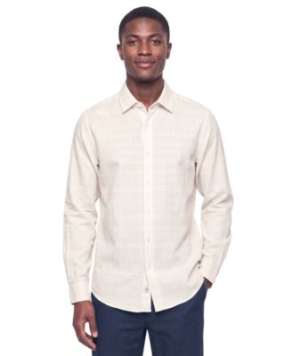 Men's Linen-Blend Long-Sleeve Classic-Fit Shirt