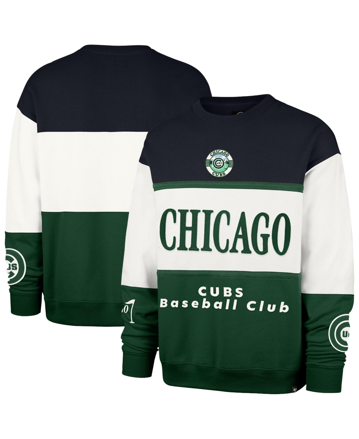 '47 Brand Men's Green Chicago Cubs Tee Up Maximalist Fleece Sweatshirt - Green