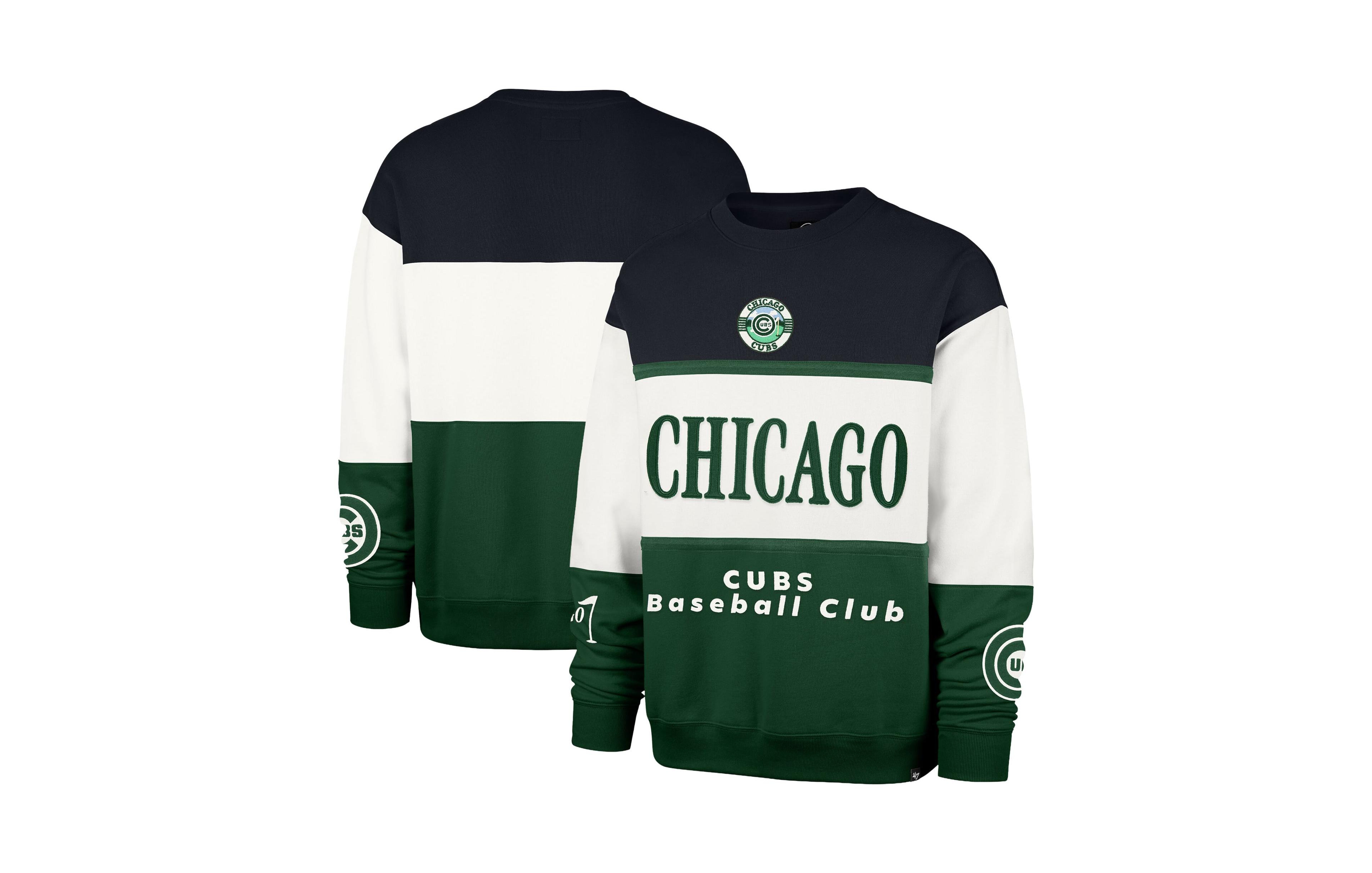 '47 Brand Men's Green Chicago Cubs Tee Up Maximalist Fleece Sweatshirt