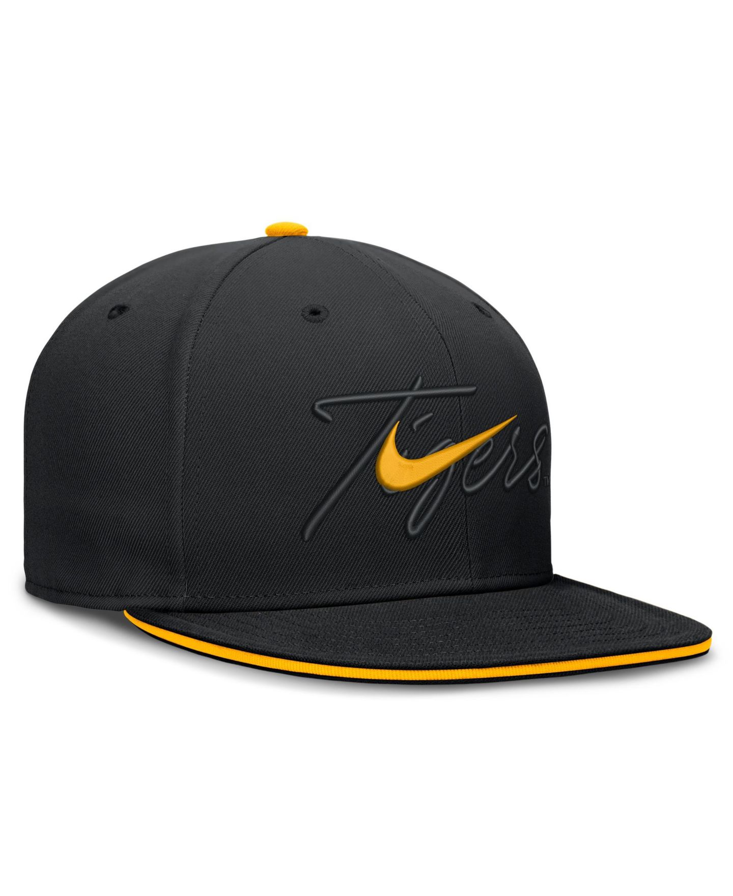 Мужская кепка Nike Black LSU Tigers Dri-FIT Primetime Script Fitted Hat — фото 3