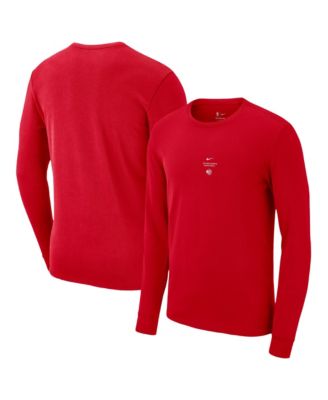 Men's Red Atlanta Hawks 2026 Standard Issue Practice Long-Sleeves T-Shirt