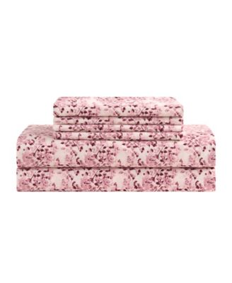 Elegant Floral Microfiber 6-Piece Sheet Set, King
