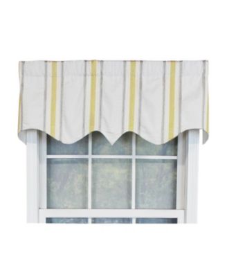Lemon Stripe Regal 100 Percentage Cotton with Fully Lined 3" Rod Pocket Valnance for Windows 50" x 17" Cream