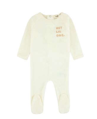 Baby Boys'1M - 12M Velour Hey Lil One Footie