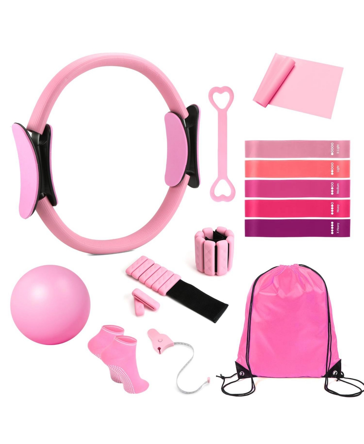 Sportneer Pilates Beginner Home Workout Kit Complete 14 Piece Equipment Set
