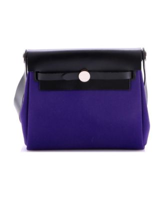 Pre-Owned HERMES 20 Herbag Zip Toile and Leather
