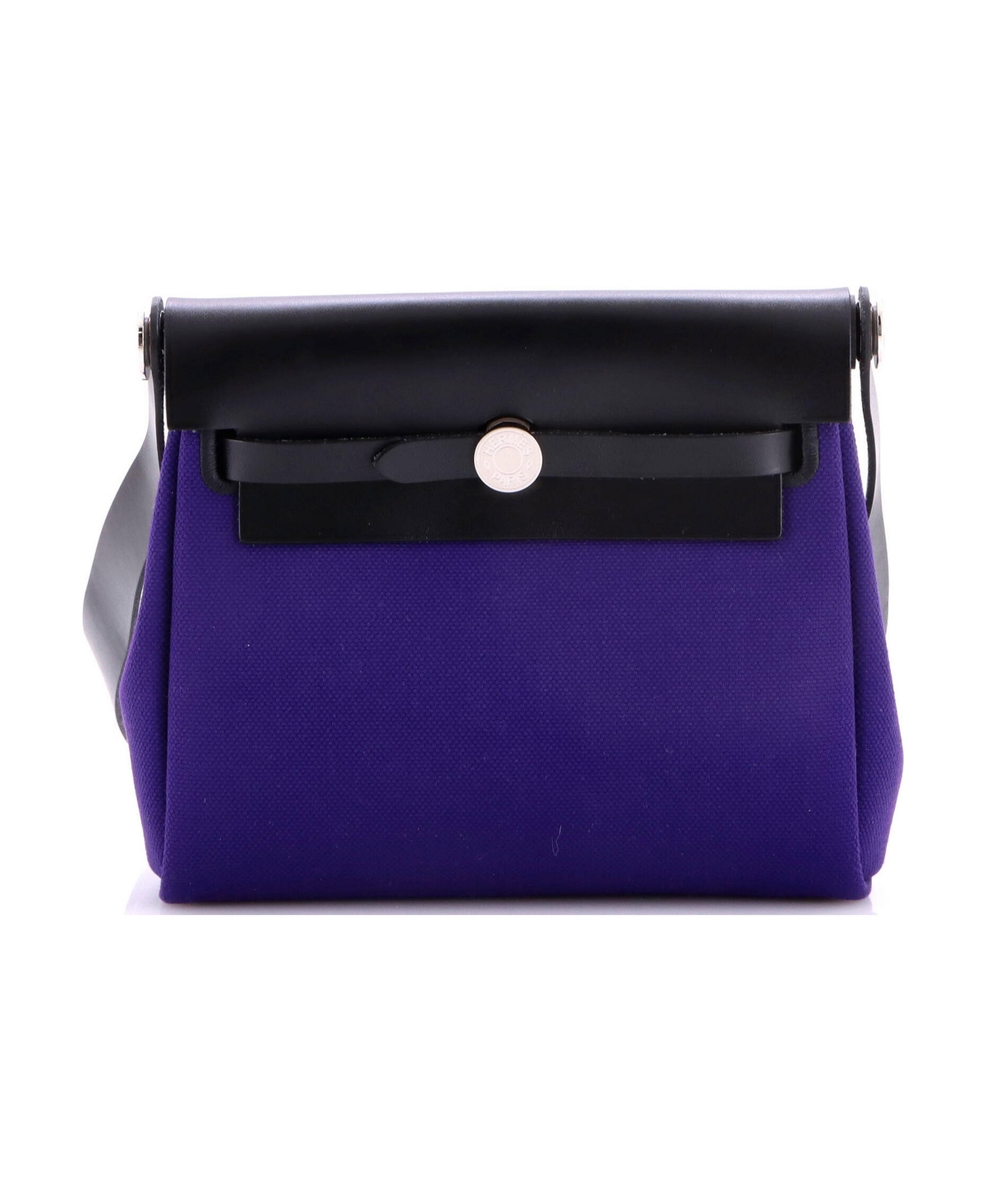 Pre-Owned Hermes 20 Herbag Zip Toile and Leather - Blue