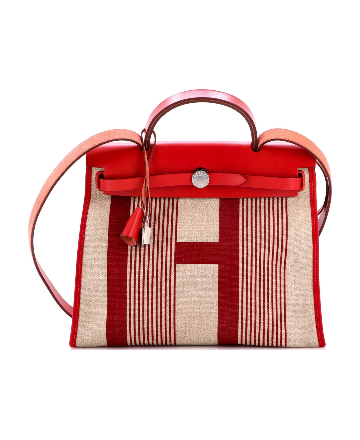Pre-Owned Hermes 31 Herbag Zip H Vibration Toile and Leather