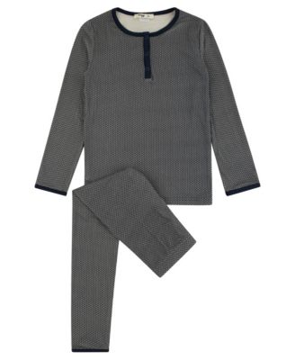 Boys' 4-20 Printed Rayon-Blend Long-Sleeve Top and Pants, 2-Piece Pajama Set