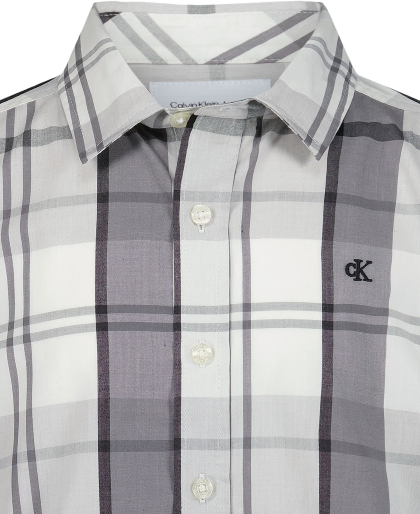 Рубашка Calvin Klein Bold Long-Sleeve Plaid Woven для мальчиков, цвет: Alloy — фото 4
