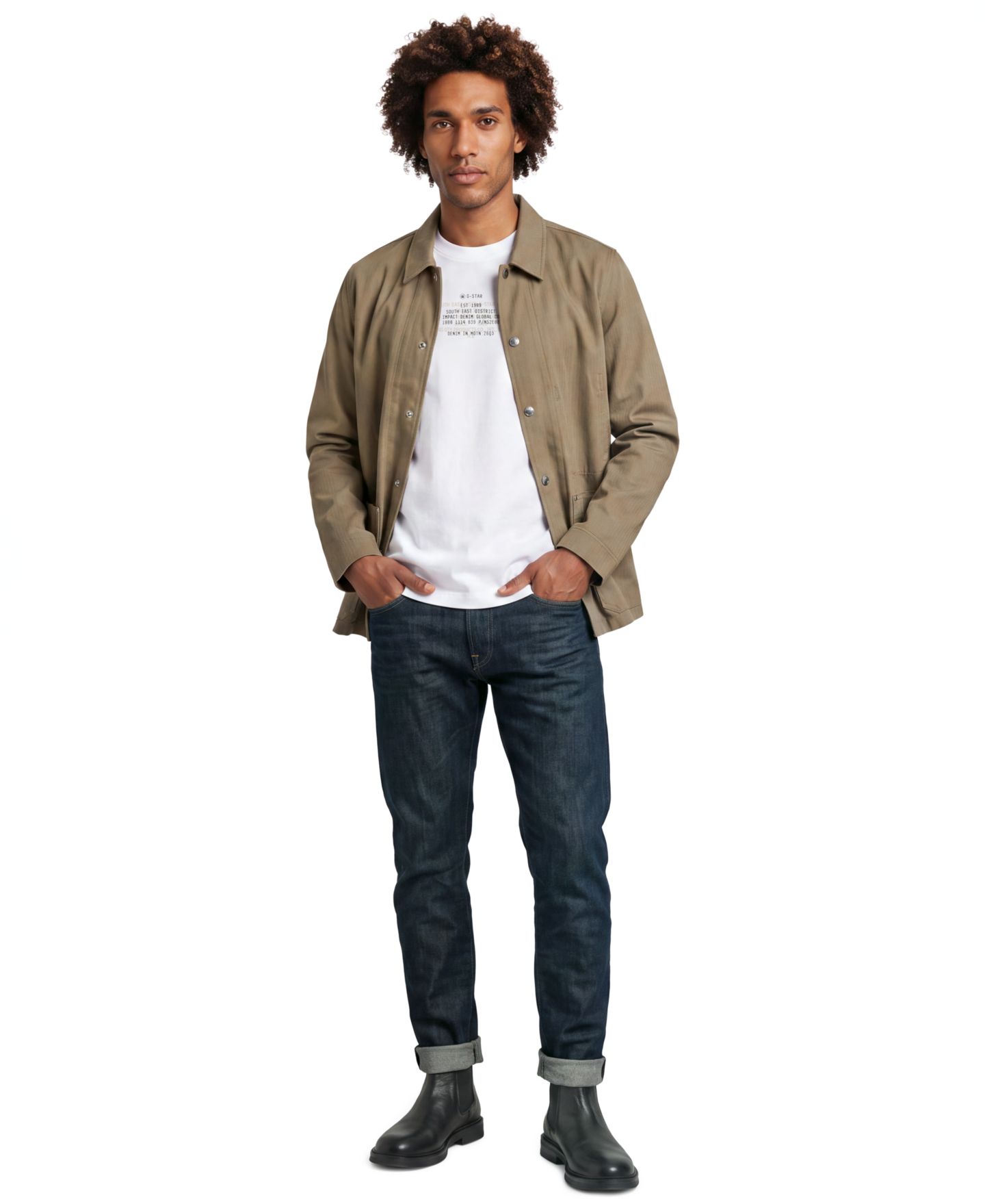 Мужская футболка G-Star Raw Multi Text Relaxed Graphic, цвет: Белый — фото 2