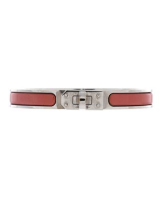 Pre-Owned Herm&egrave;s Silver-Tone Enamel Mini Clic Kelly Bracelet