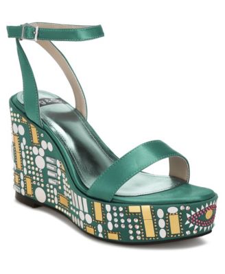 Rag and Co Women's Metropolis Mosaic Embellished Wedge Party Sandals