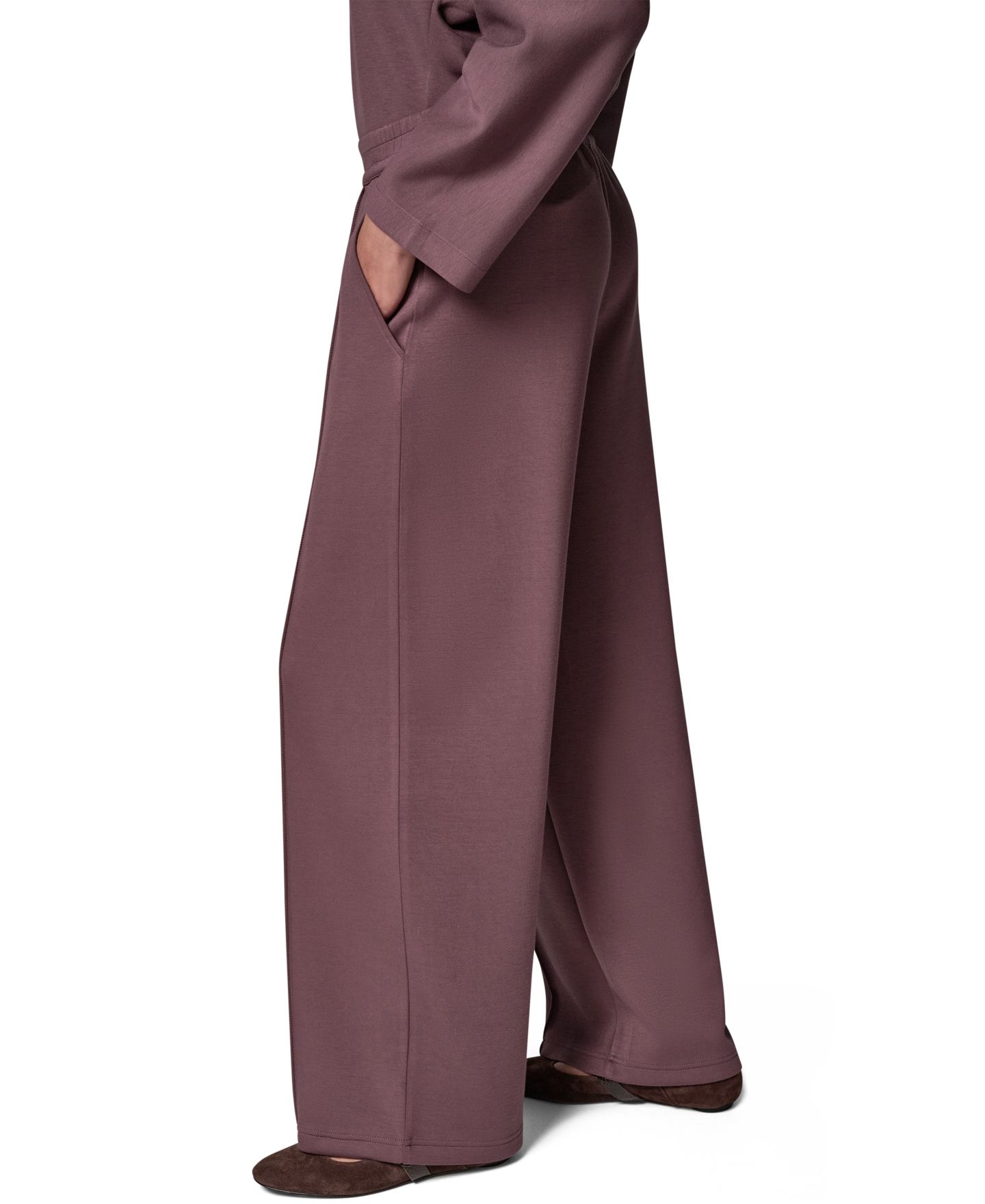 Женские брюки Donna Karan Weekend Jet Setter Mid-Rise Pull-On Wide-Leg, цвет: Розовый серо-коричневый — фото 13
